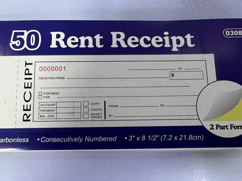 Rent Receipt Book